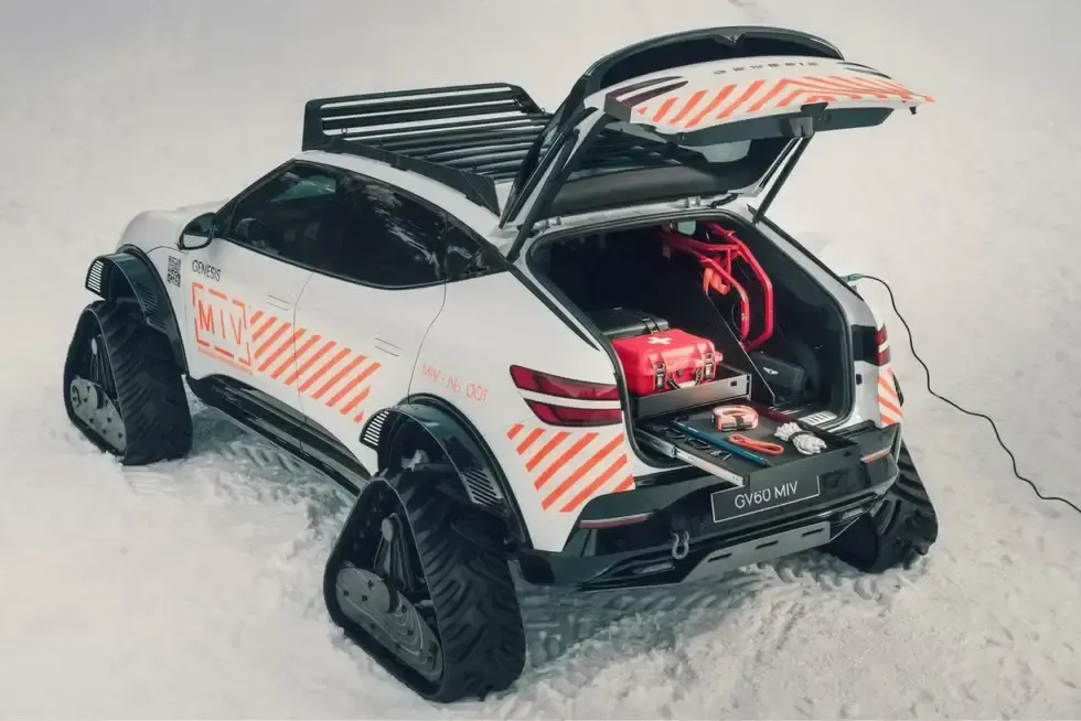 Genesis Unveils Snow-Ready GV60 Mountain Rescue Concept in Davos