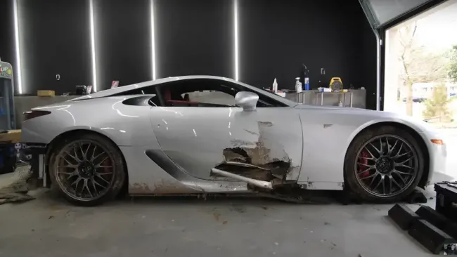 Lexus LFA involved in collision with £300k worth of damage