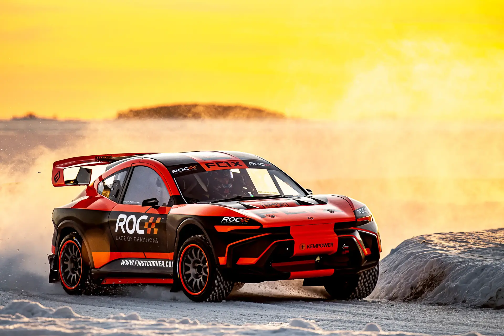 Travis pastrana usa driving the fc1 x during practice ahead of the race of champions sno